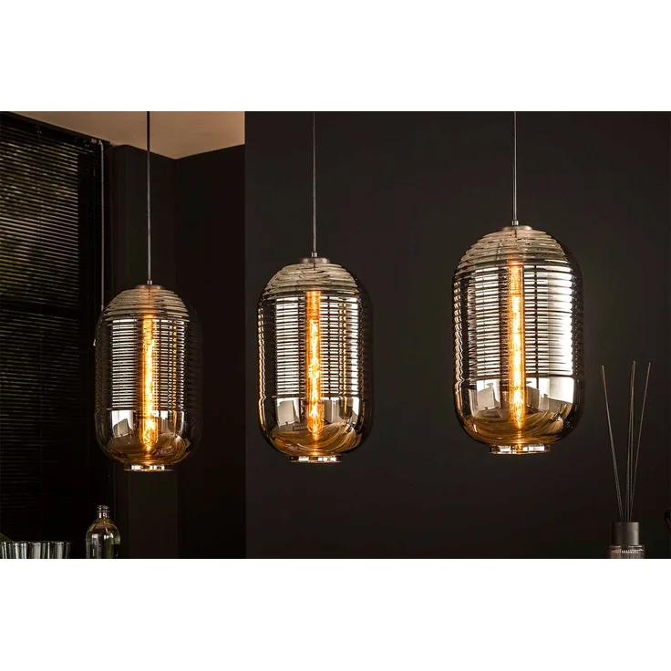 KAWOLA Hängeleuchte BRAGA Hängelampe 3-flammig Glas schwarz 150 x 22 x 105 cm