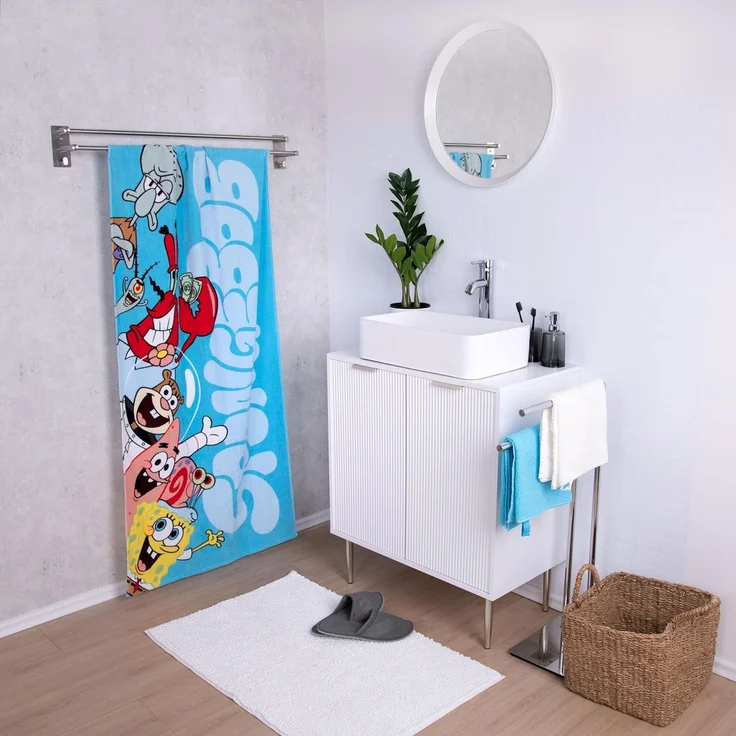 SpongeBob Velourstuch Badetuch Strandtuch 75 x 150 cm 100% Baumwolle – Bild 3