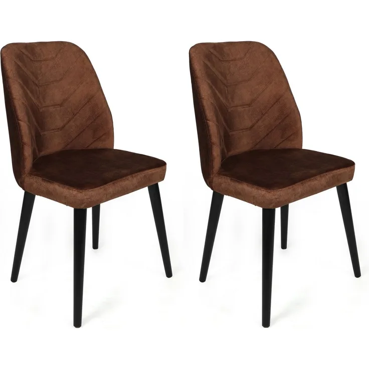 Skye Decor 'Dallas-526 V2' Stuhlset (2-teilig), Braun / Schwarz, 50 x 90 x 49 cm