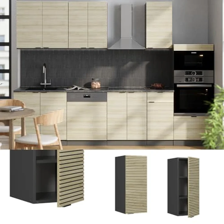 Hängeschrank Fame-Line Eiche Paneel 30 cm Vicco – Bild 4