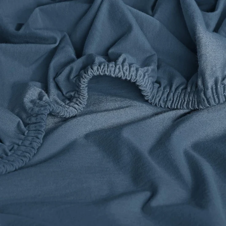 Erwin Müller 'Freising' Spannbettlaken, Gummizug: Rundumgummi, 1 Stück, Elasthan-Jersey-Stretch Uni, Rauchblau, 90x190 cm - 100x220 cm – Bild 5