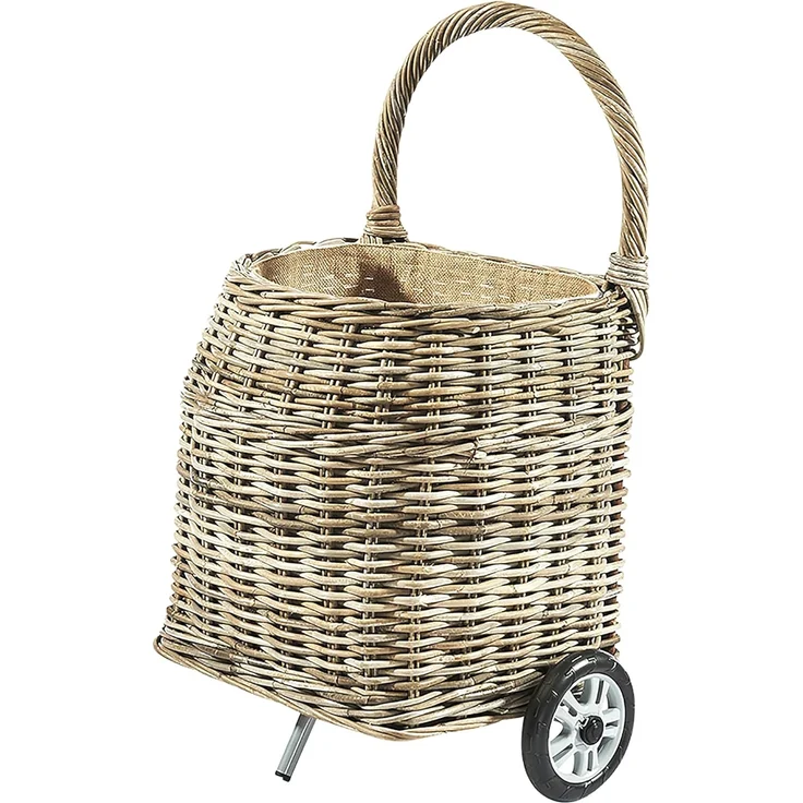 Kobolo Kaminholzkorb Kaminholzwagen Wagen mit Rollen - Rattan kubu grey – Bild 1