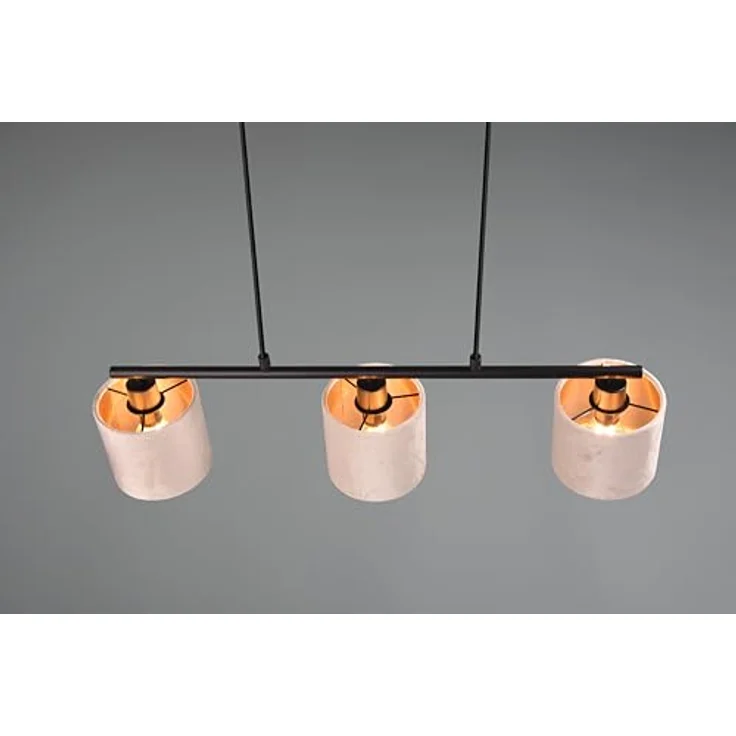 Trio Pendelleuchte Julieta 3-flammig Beige, 66 cm x 12 cm, zeitloses Design mit goldener Innenseite – Bild 4