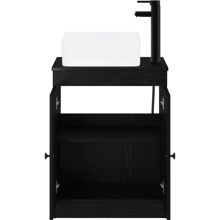 vidaXL Waschbeckenschrank Schwarze Eiche 54 x 41 x 100 cm 3404233 – Bild 3