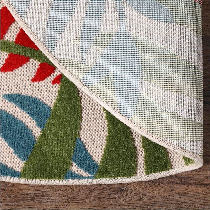 Sanat Teppich Floral Outdoor, auch als Läufer und Rund, rund, Höhe: 6 mm, In- und Outdoor geeignet, florales Design, Balkon, Terasse – Bild 4