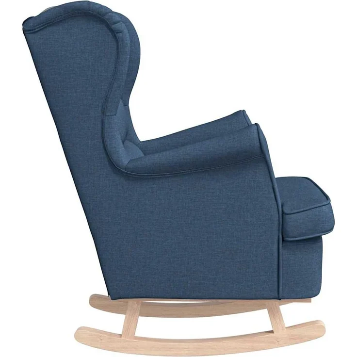 Schaukelsessel, Schaukelstuhl Blau 74x90x102 cm Stoff – Bild 5