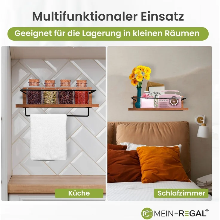 Mein-Regal Wandregal Kim 2-tlg. Set Hängeregale Dunkelbraun – Bild 6