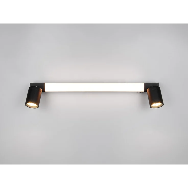 LED Bad Spiegelleuchte mit 2 Strahlern & Schalter, Schwarz Breite 60cm – Bild 10