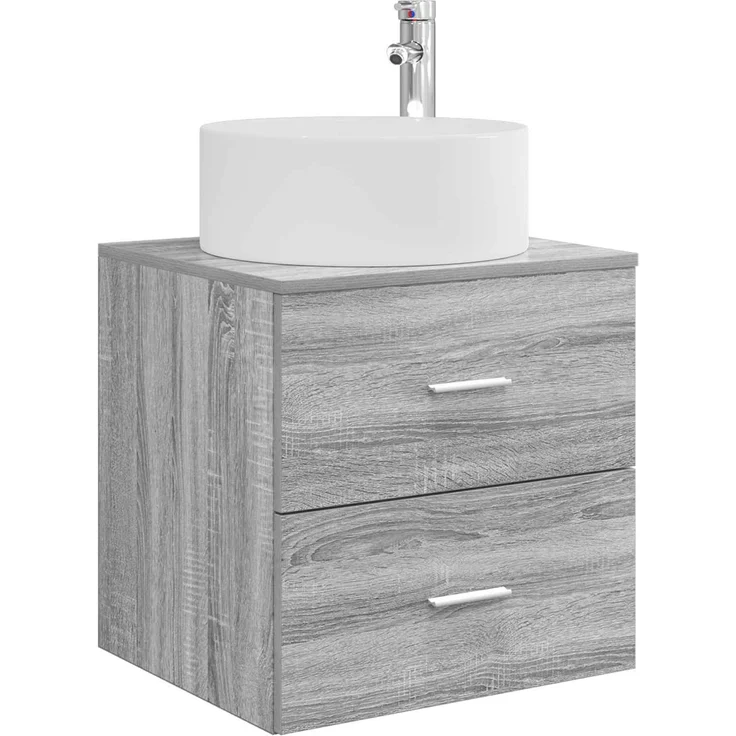 vidaXL Badezimmerschrank-Set 3 stk. Grau Sonoma 129 x 44,5 x 80 cm 3405952 – Bild 5