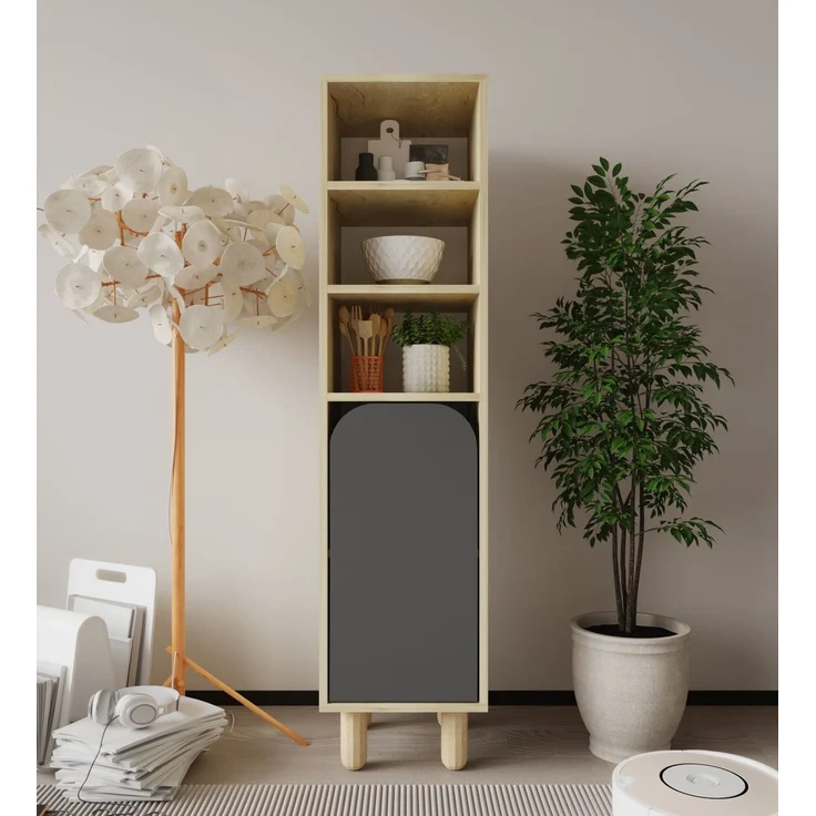 Skye Decor 'Parma 1 - Sapphire Oak, Anthracite' Mehrzweckschrank, Saphir-Eiche / Anthrazit, 37 x 155 x 40 cm – Bild 1