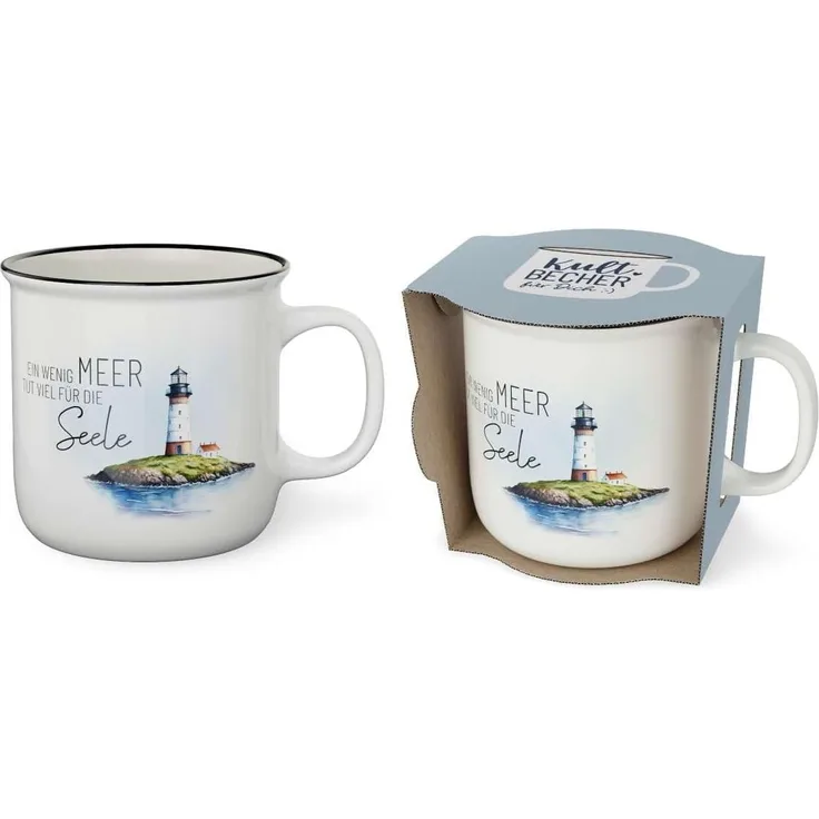 Kult-Becher Kaffeetasse Kaffee Tasse 0,25l Geschenk la vida Leuchtturm 9048631