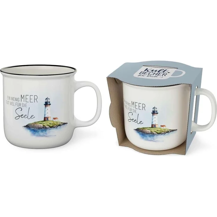 Kult-Becher Kaffeetasse Kaffee Tasse 0,25l Geschenk la vida Leuchtturm 9048631