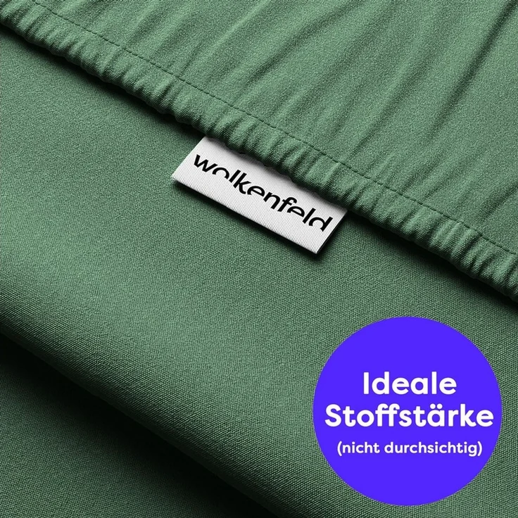 Wolkenfeld Spannbettlaken 100% Baumwolle - Superweiches Bettlaken für Matratzen von 5 bis 20cm, Jersey, Gummizug: rundum, (1 Stück), Rutschfest & Blickdicht - 90x200, 140x200, 160x200, 180x200 200x200 – Bild 3