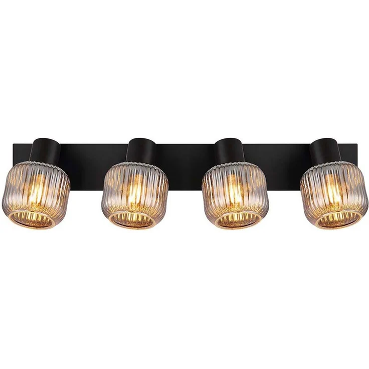 LED Deckenleuchte, Spots beweglich, Rauchglas, dimmbar, L 69,5 cm – Bild 6
