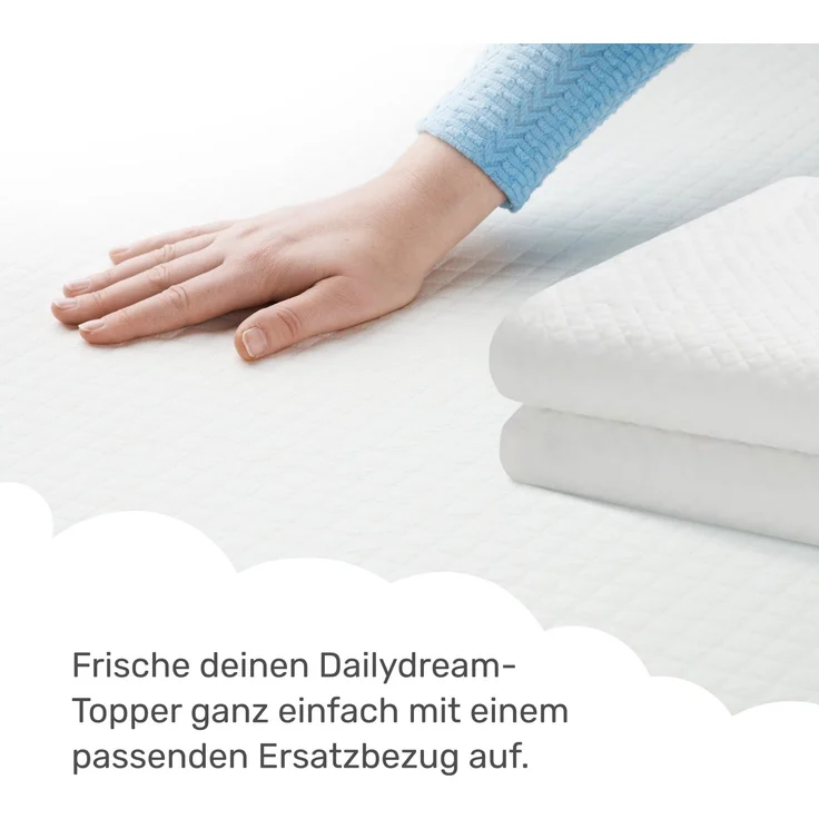 Dailydream Topper Bezug Pure 80x200x5 cm | Matratzentopper Ersatzbezug | Waschbar, rutschfest & atmungsaktiv | Bezug für Topper 60% Polyester, 40% Viskose | OEKO-TEX-zertifiziert – Bild 2