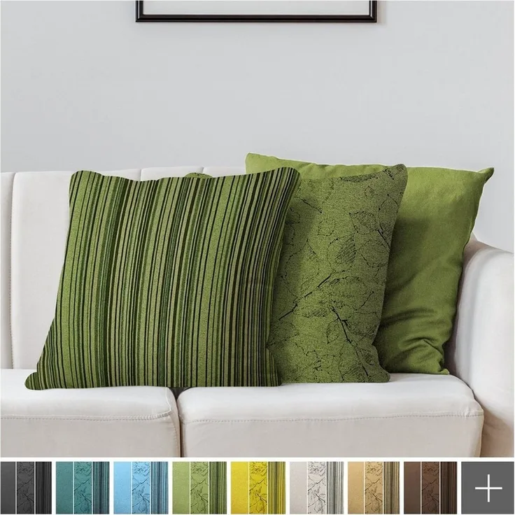 novely® Dekokissen novely® 3er-SET DEKOKISSEN MALCHIN Couch Sofakissen Kissenbezug Füllun