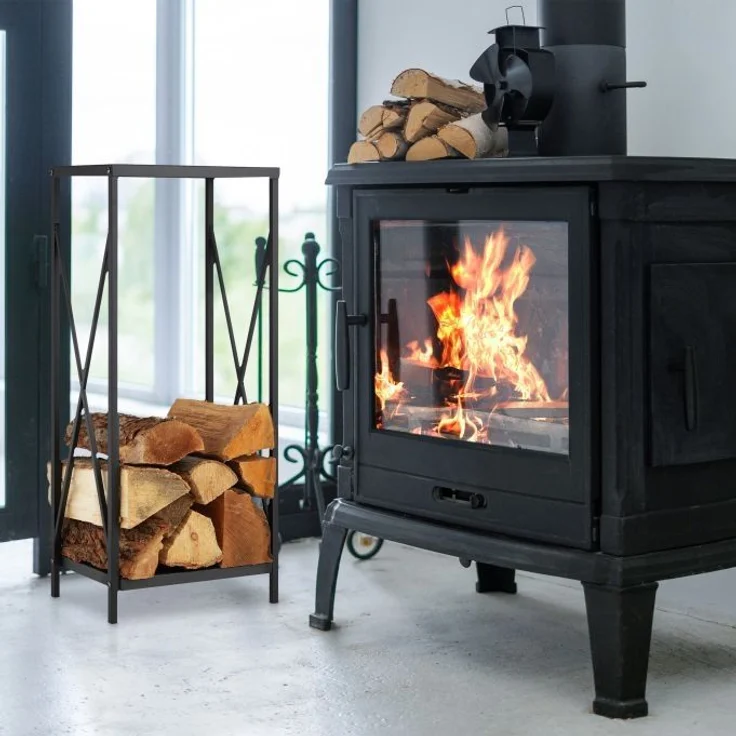 Schwarzes Kaminholzregal aus Stahl 10037807 – Bild 5