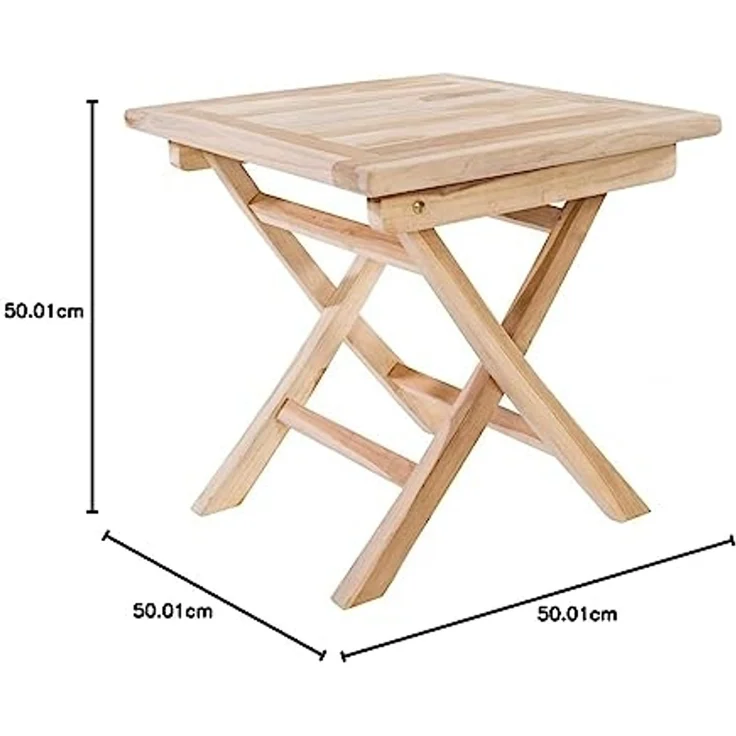 Raburg Gartentisch Beistelltisch Teakholz, 50 cm, wetterfestes Teak, langlebig, leicht & robust, UV-beständig & pflegeleicht – Bild 3
