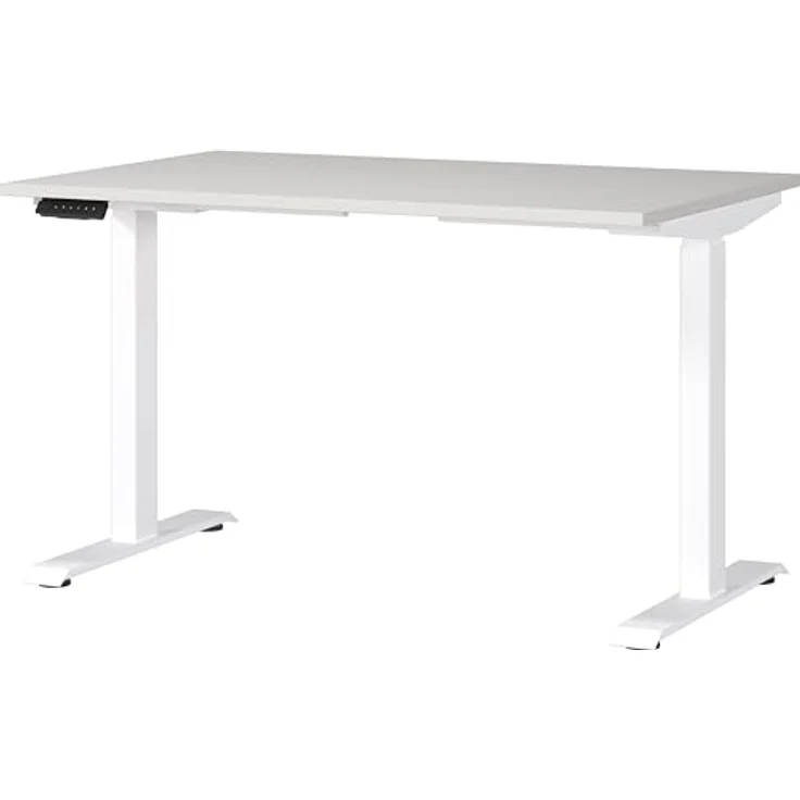 Germania Schreibtisch 7907-642, in Lichtgrau/Weiß, EL. höhenverstellb, 120 x 120 x 80 cm (BxHxT) – Bild 2