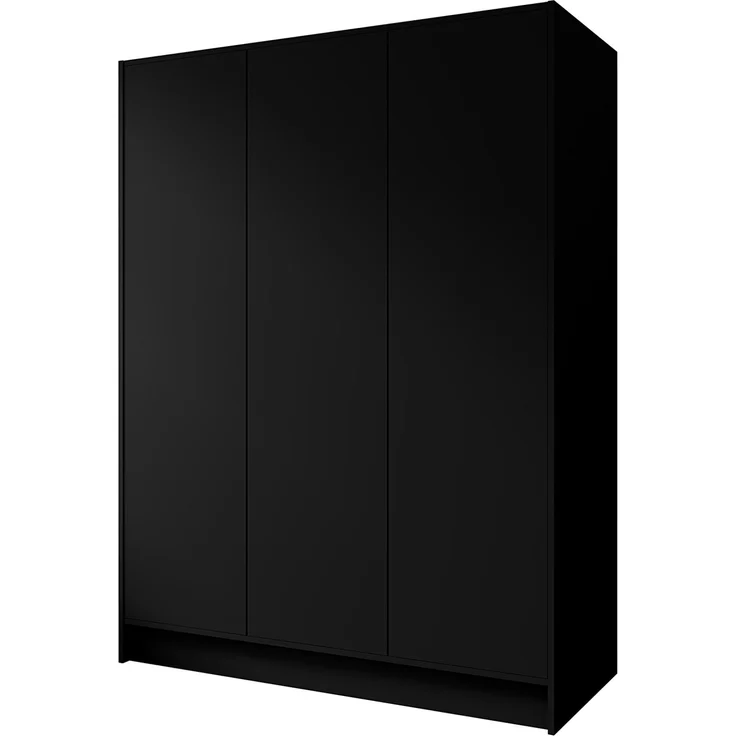 MEBLINI Kleiderschrank GALINDA 150cm - Schwarz Matt - griffloser Drehtürenschrank ohne Spiegel - Push-to-Open - mit Kleiderstangen und Regalböden – Bild 1