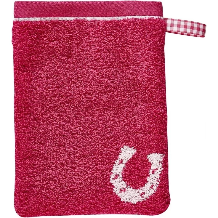 Dyckhoff Waschhandschuh Kinderfrottierserie 'Pferdefreunde' Waschhandschuh 16 x 21 cm Pink – Bild 1