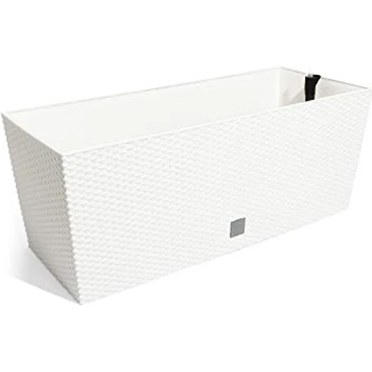 Terra Blumenkasten Rato aus Kunststoff mit Einsatz, weiss, 60 cm – Bild 5