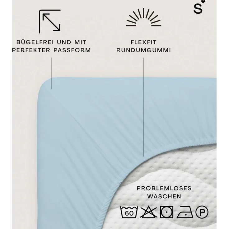 Schlafgut Mako Jersey Spannbetttuch Spannbettlaken 90x200 100x200 – Bild 3