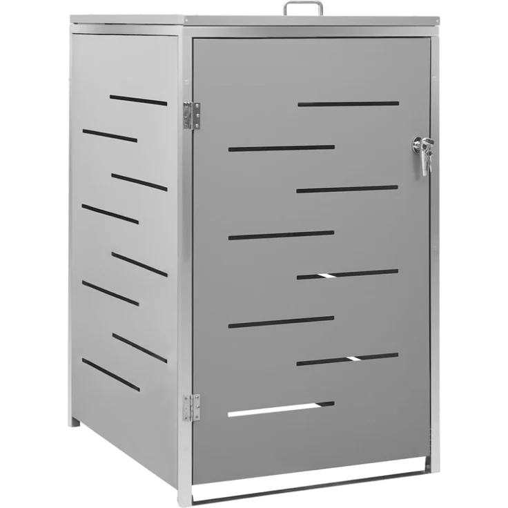 vidaXL Mülltonnenbox für 1 Tonne 69x77,5x112,5 cm Edelstahl 149558 – Bild 7