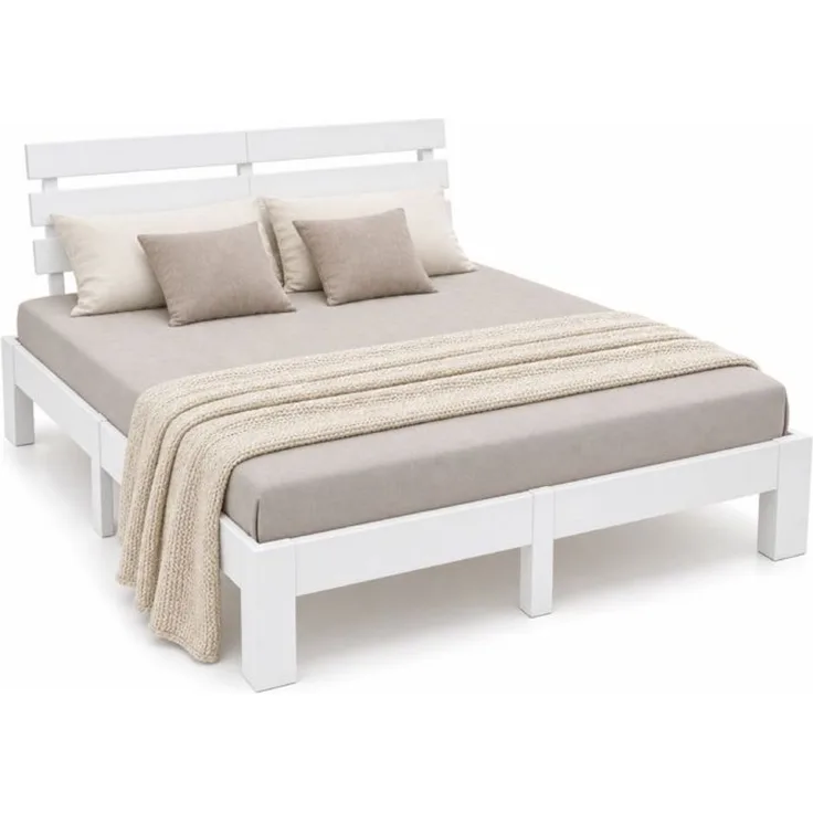 Relaxdays Bett Massivholz 140x200 cm