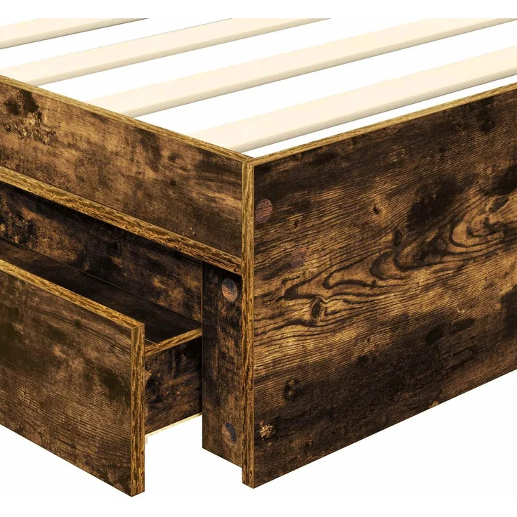 vidaXL Aufbewahrungsbett Geräucherte Eiche 100 x 200 cm Holzwerkstoff 3413538 – Bild 10