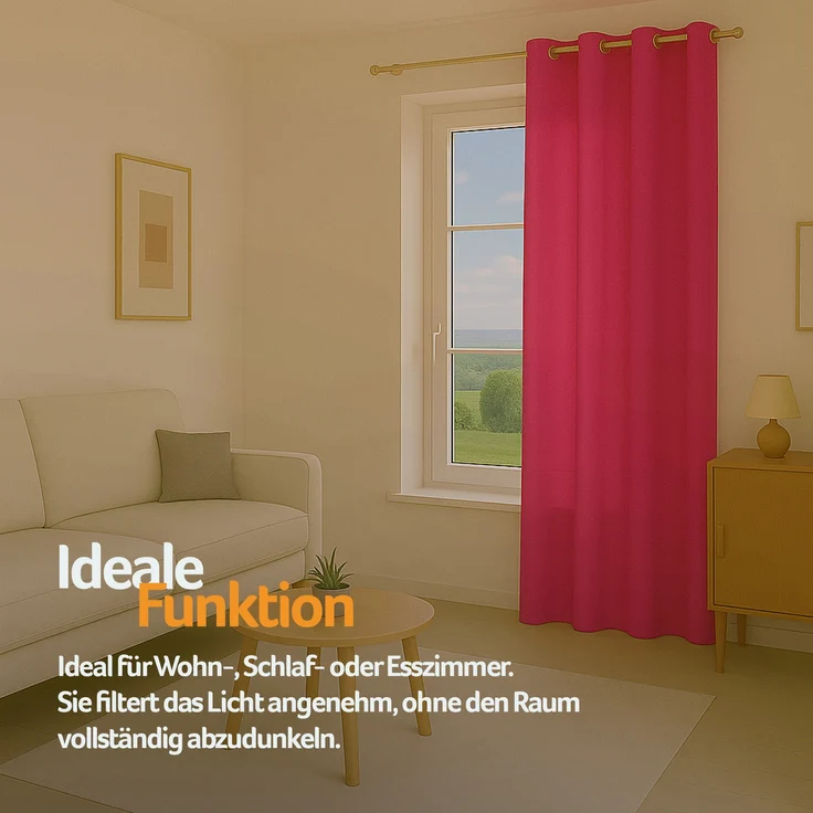 Bestlivings Blickdichte, Gardine mit Ösen, in vielen Größen und Farben Pink 140x175 cm – Bild 7