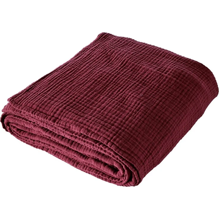 Wohndecke HEVIN, Musselin, 100% Baumwolle, Topseller!, LeGer Home by Lena Gercke, Tagesdecke im Baumwoll-Crinkle-Effekt, Musselin, leichte Kuscheldecke – Bild 1