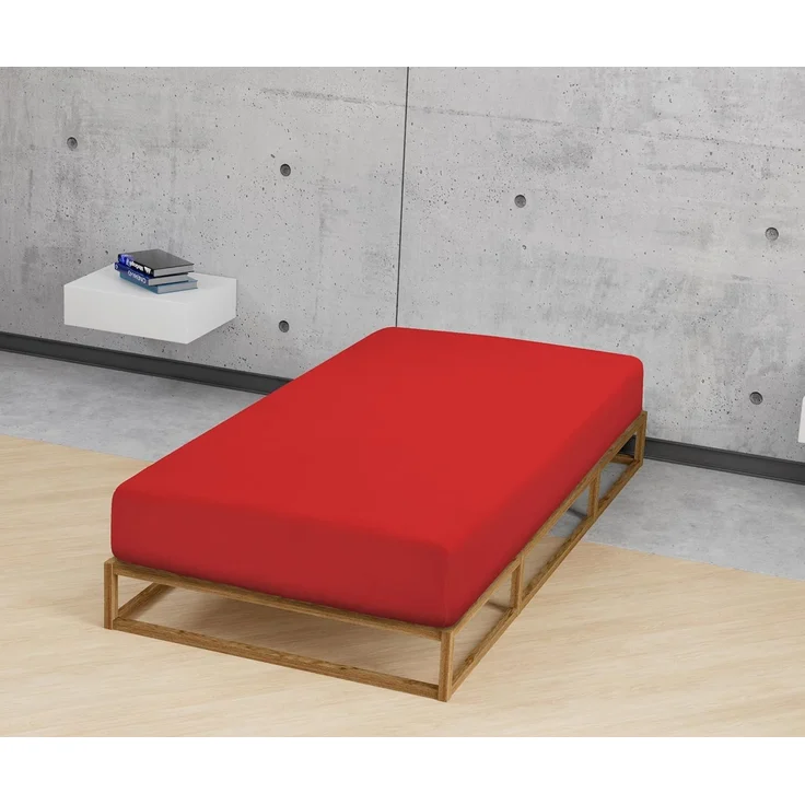 biberna Feinjersey-Spannbetttuch 0077144, rot, 1x 90x190 cm - 100x200 cm – Bild 4