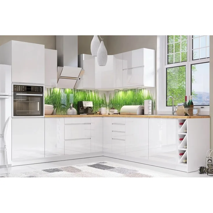 ROYAL24_MARKT Winkelküche K67-G250 L - Aspen - Praktische Lösungen für eine elegante Küche, (Komplett Set), Premium - Modern - Exzellent.