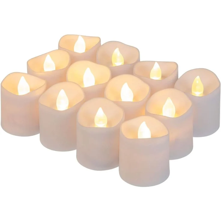 Idena LED Teelichter Warmweiß, 12 Stück | elektrische Kerzen mit flackerndem Licht, inkl. Batterien, für Innen, Basteln, Party, Weihnachtsdeko, Hochzeit, 30469 – Bild 3