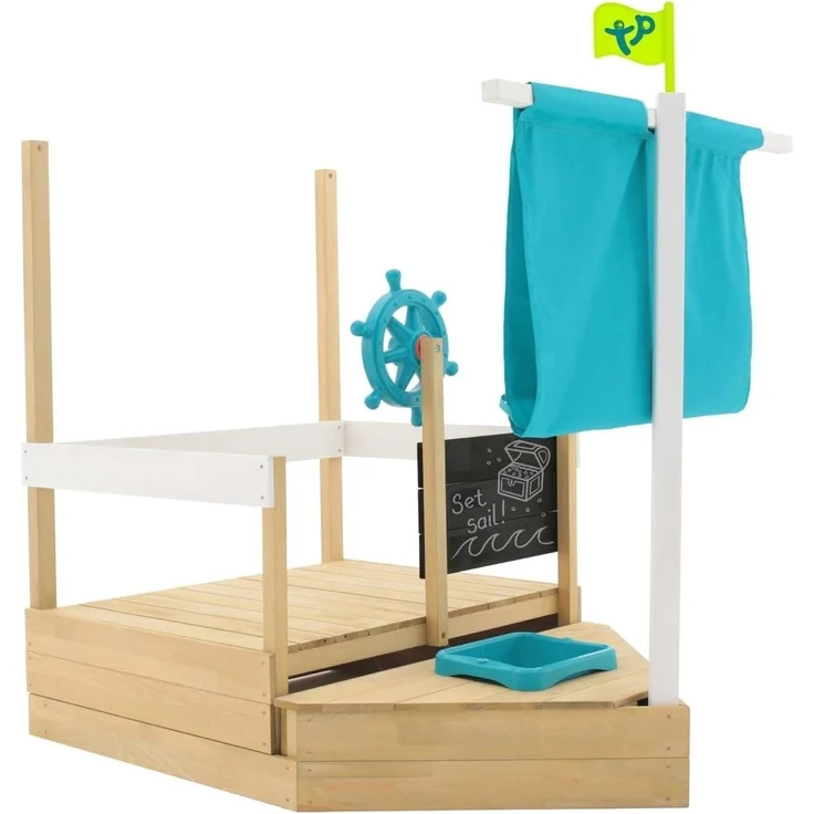 TP Toys 'Ahoy' Sandkasten Schiff, Holz natur, 180 x 92 x 118 cm – Bild 8