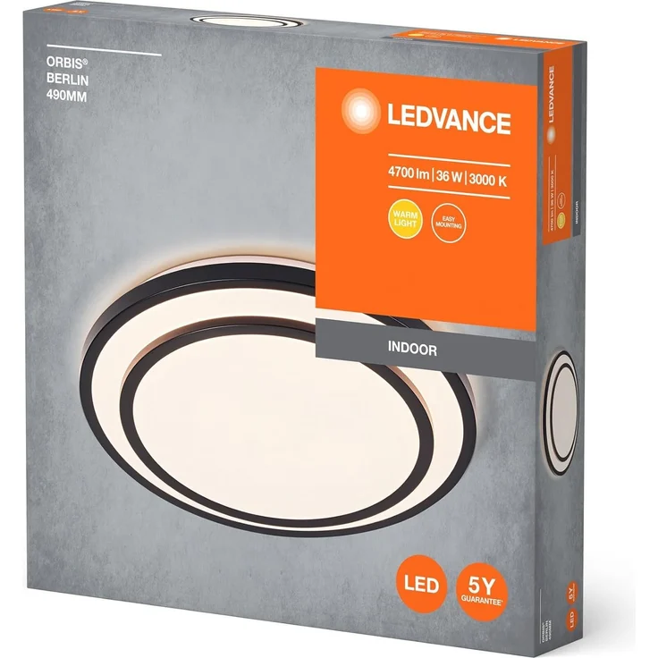 Ledvance LED Deckenleuchte Orbis Berlin Ø 49 cm warmweiß schwarz – Bild 8