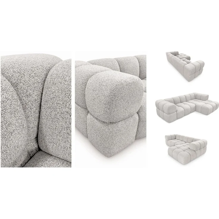 Kaiser Möbel Ecksofa luxuriöses Velours-Sofa im Stoff Bluvel modernes AVERRO, Premium-Velours Bluvel,Weiche abgerundete „Bubble“-Formen – Bild 3