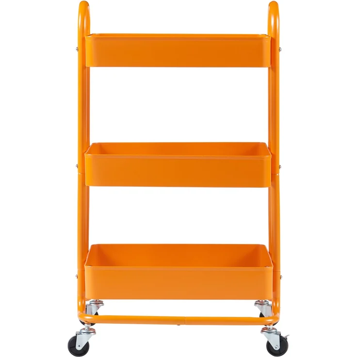 en.casa Küchenrollwagen Pyhäntä mit 3 Ebenen Orange, 78,5 x 46 x 35 cm – Bild 4
