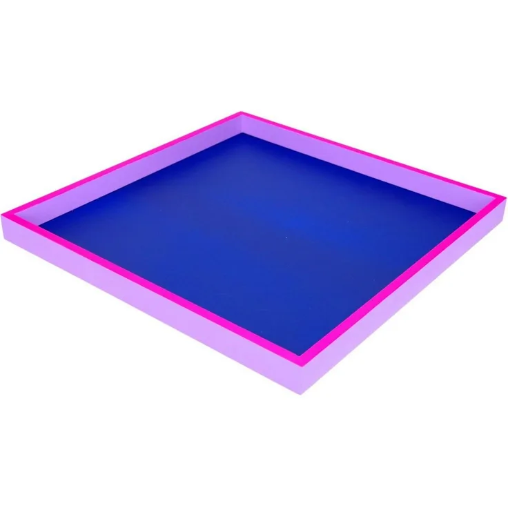 Giftcompany Tablett Tablett Neo Quadratisch Dunkelblau, Neon Lila (32x32cm)