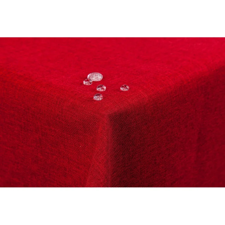 texpot Tischdecke 130x160 cm Rot Leinenoptik Lotuseffekt Fleckschutz Bügelfrei Tischtuch