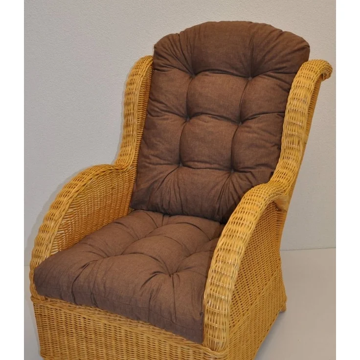 Rattani Sesselauflage Polster Kissen für Rattan Ohrensessel Rattansessel, Dunkelbraun – Bild 1