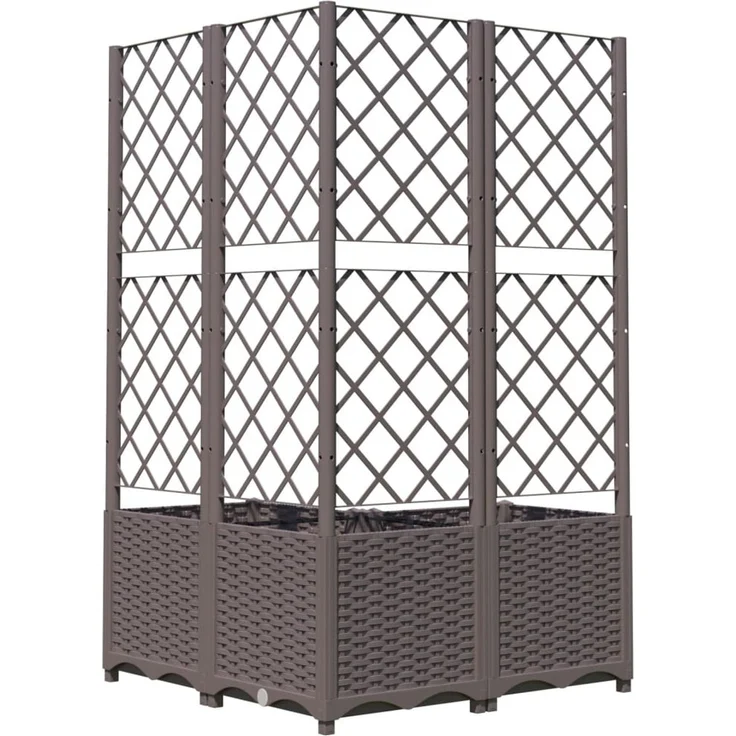 vidaXL Pflanzkübel mit Rankgitter Braun 80x80x136 cm PP 318265 – Bild 6