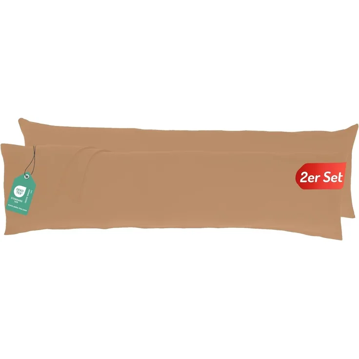 Livessa Seitenschläferkissen Bezug 40x145 (2er Set) - Verdeckter Reißverschluss an der Langen Seite,%100 Baumwolle Jersey Stoff, Oeko-Tex Zertifiziert, Ultra weich und atmungsaktiv