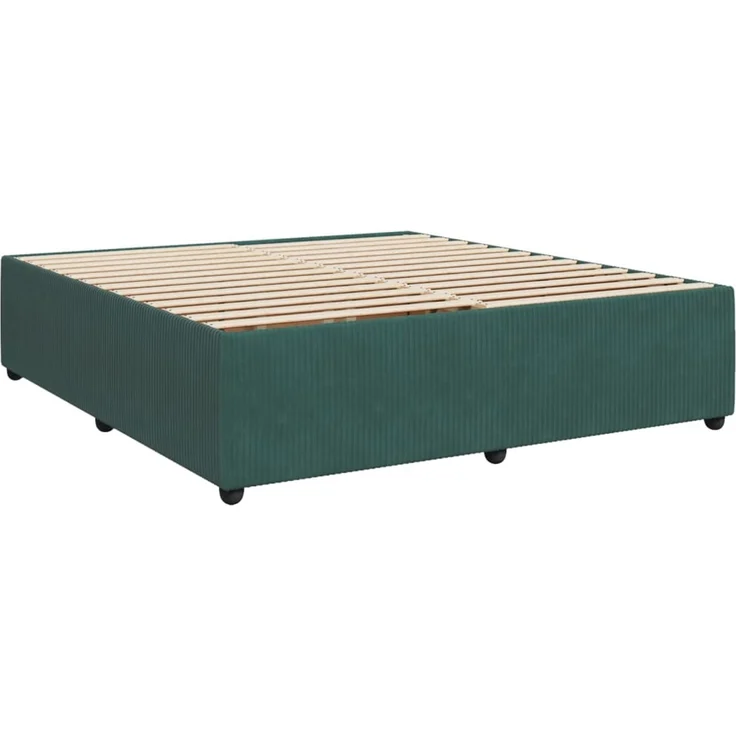 vidaXL Bettgestell ohne Matratze Dunkelgrün 200x200 cm Samt 3285033 – Bild 3