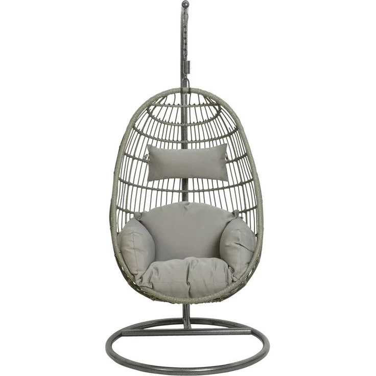 2er Set Kaemingk Corsica Ei-Stuhl wicker Hängesessel grau – Bild 2