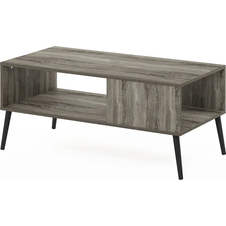 Furinno Mid Century Style Coffee Table with Wood Legs, Engineered, French Oak, 50. 01 (D) x 100 (W) x 45. 01 (H) cm