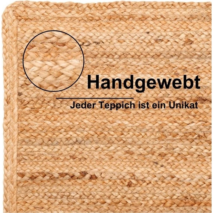 Myflair Möbel & Accessoires Teppich Lola, rechteckig, Höhe: 10 mm, Juteteppich, Wendeteppich, handgeflochten, 100% Naturfaser, Boho-Style – Bild 3