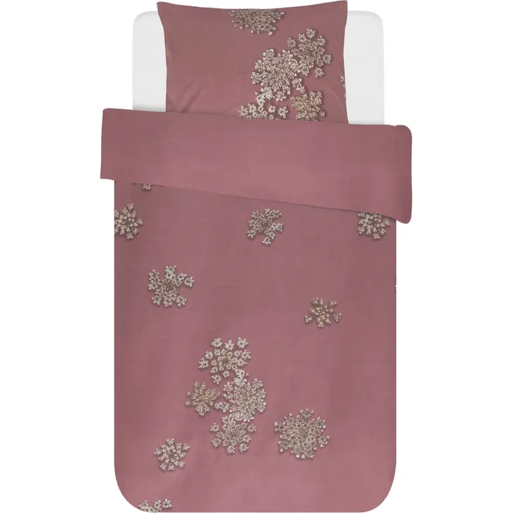 ESSENZA Bettwäsche Lauren Dusty Rose Baumwollsatin 155 x 220 + 80 x 80 cm