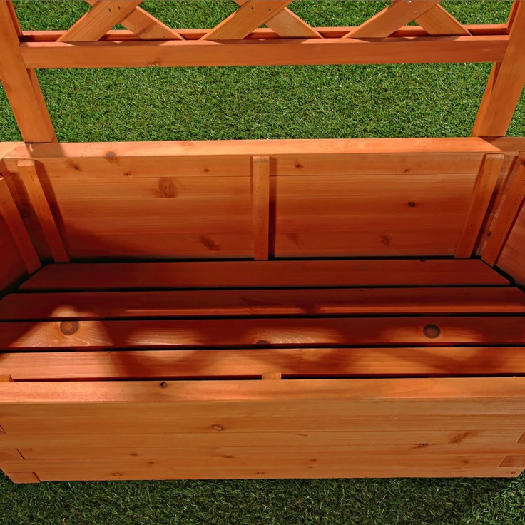 Rankgitter Spalier Rosenbogen Rankhilfe Holz Rankkasten Rosengitter Pflanzkasten Blumenständer Pflanzkasten Blumenkübel Kübel - Hellbraun – Bild 3